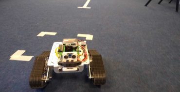 Mission to Mars Truro College where rover attempts to park in the square.