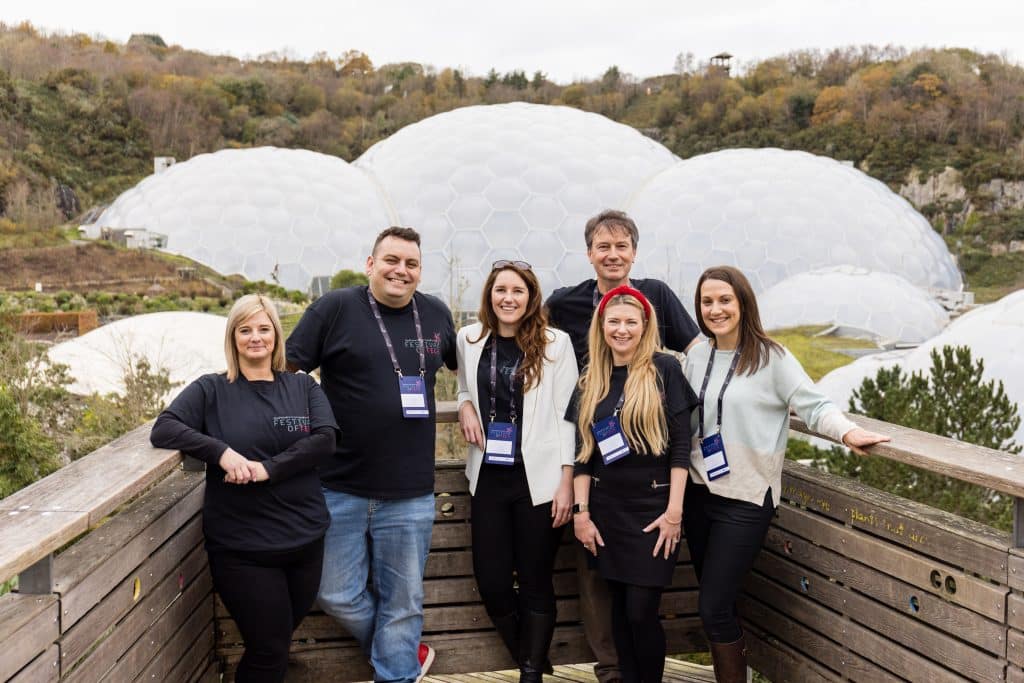 The Tech Cornwall team infront of the Eden Project biomes.