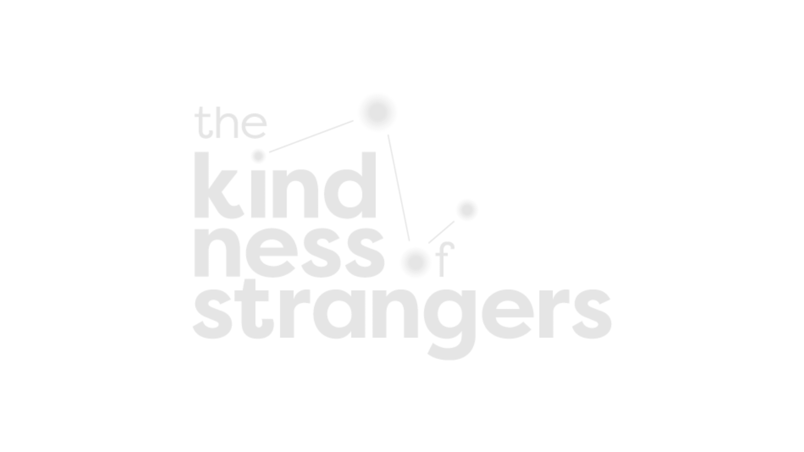 The Kindness of Strangers logo in white.