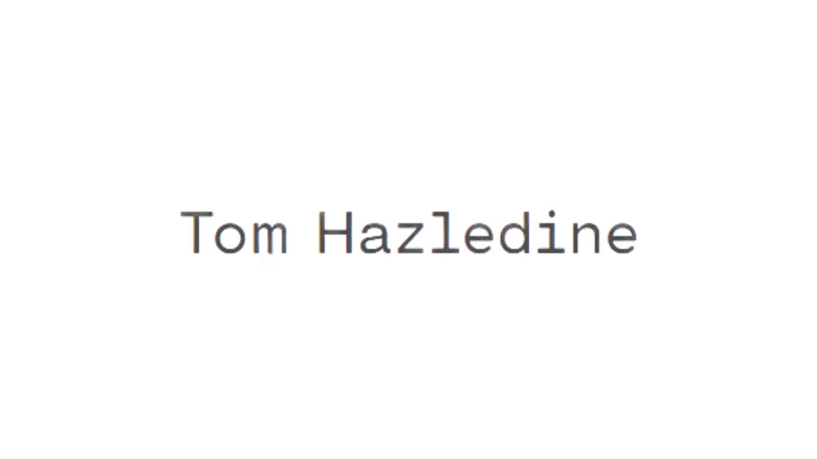 Tom Hazledine logo.