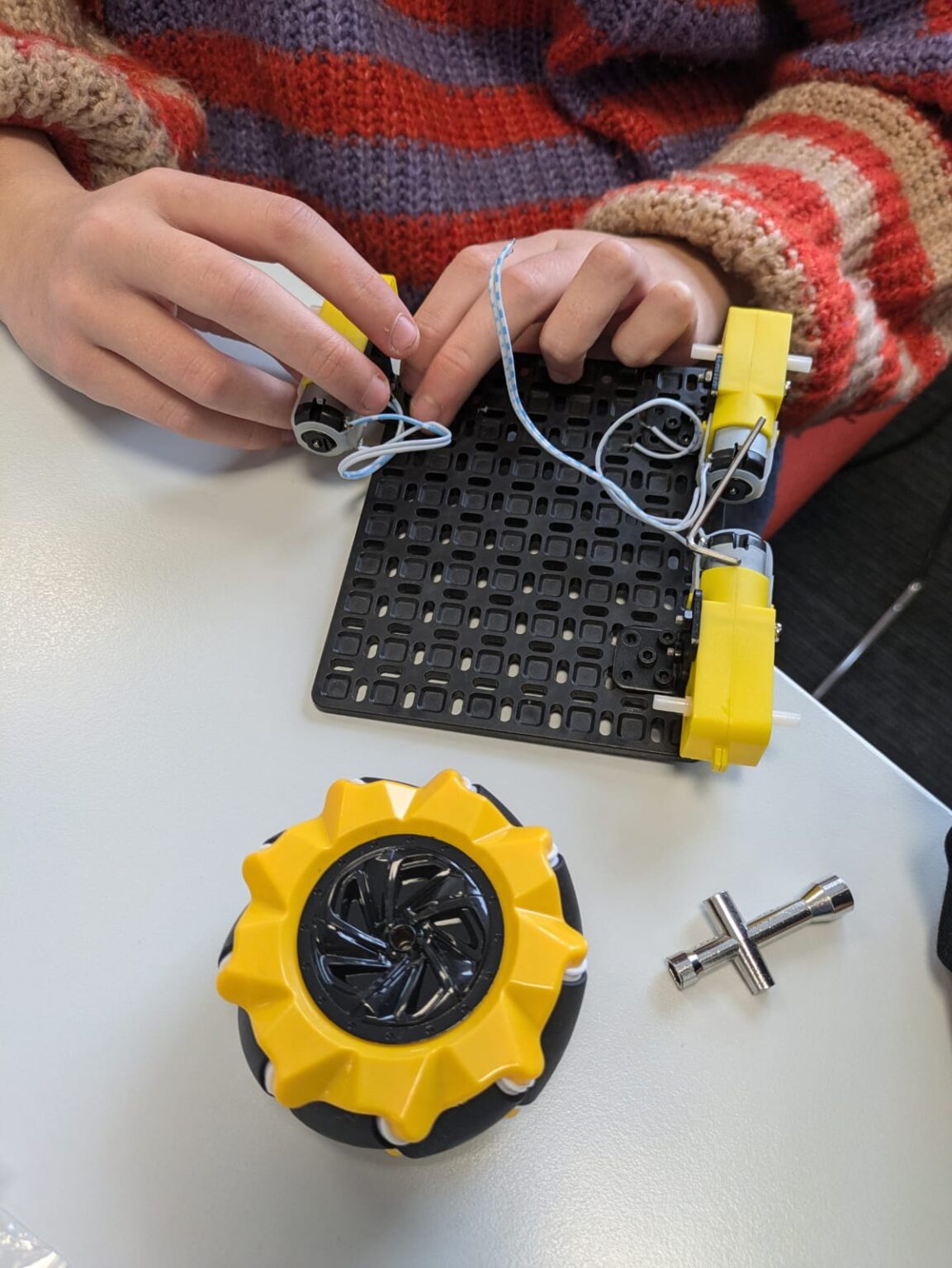 Constructing mars rover robot at Cornwall Tech Jam